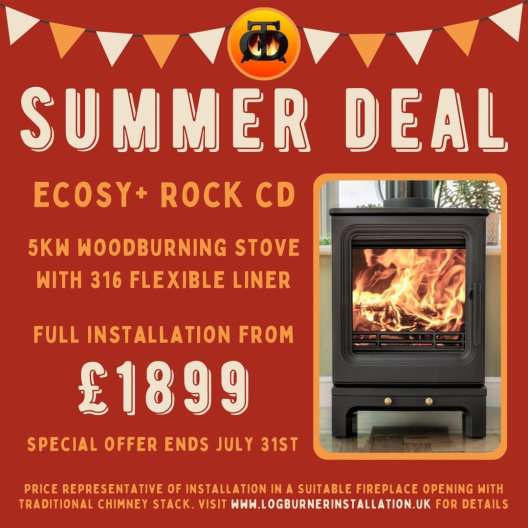 Summer Deal - logburner and liner fitted for 1899